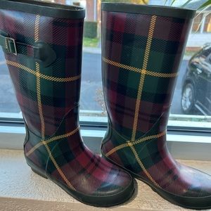 Plaid LLBean Rain boots